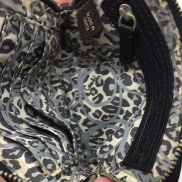 Coach Poppy Black Patent Leather Square Wristlet with Metallic Silver Lettering - Picture 12 of 16